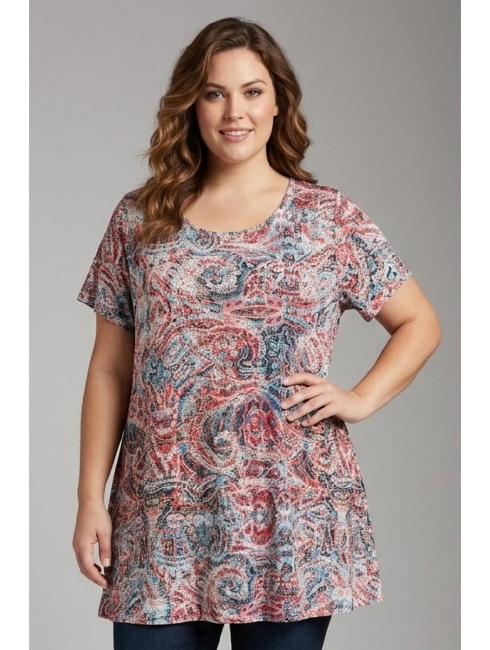 Cynthia Rowley Plus Size Paisley Tunic Top
